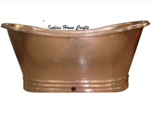 Freestanding Copper Oval Bathtub with Antique Style Without Lid for Bathroom Spa Room-Indian Home Crafts - Product Image 3