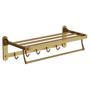 Stainless Steel Bathroom <b>Towel</b> Rack Double <b>Rail</b> <b>Wall</b> <b>Mounted</b> Metal Holder - Product Image 2
