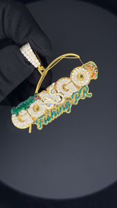 จี้ตัวอักษรเคลือบจระเข้จี้เพชร VVS Moissanite น้ำแข็งแบบกำหนดเองเครื่องประดับสไตล์ฮิปฮอปเงิน925สเตอริ่ง - Product Image 4