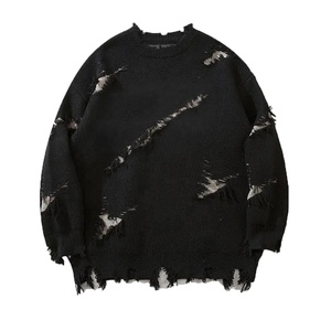 Suéter Personalizado para Hombre, Estilo Desgastado, Nuevo Diseño Y2K, Ropa Urbana, Sudadera con Estampado Gráfico, Corte Holgado - Product Image 1