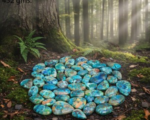 Lot de cabochons en mélange d'azurite et de chrysocolle, pierres précieuses naturelles bleu-vert polies, pierres brutes pour la fabrication de bijoux, approvisionnement en gros - Product Image 3