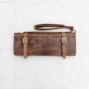 Mochilas de Cuero Crazy-Horse de Nuevo Diseño, Bolsa Enrollable para Cuchillos de Chef Profesional, Ranuras para Cuchillos, Bolsa de Almacenamiento Portátil LKR-0317 - Product Image 2