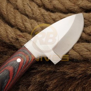 Cuchillo de Camping de Hoja Fija con Punta de Caída, Acero Inoxidable, Mango de Micarta, Borde Biselado, Herramienta de Supervivencia para Exteriores - Product Image 2