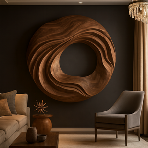 Escultura de Madera Ecológica, Arte de Pared de Madera de Estilo Moderno, Artesanía de Madera de Alta Calidad, Arte de Pared Abstracto de Madera Maciza, Tallado a Mano - Product Image 2