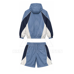 Modern Windbreaker <b>Short</b> Set Featuring Quick Dry Material Comfortable <b>Shorts</b> Full <b>Zip</b> Closure And Practical <b>Pockets</b> - Product Image 3