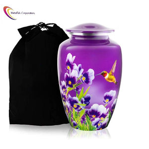 Urnas de Cremación de Aluminio Negro con Diseño de Colibrí para Cenizas Humanas, Urna Conmemorativa para Adultos con Tapa Roscada Segura, Frascos Decorativos para Funerales - Product Image 5