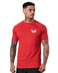 T-shirt de sport rouge pour homme, décontracté, à manches courtes, col rond, léger, respirant, pour l'été, la gym, le fitness et l'entraînement - Product Image 1