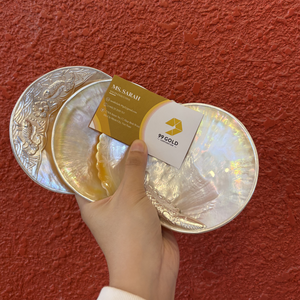 Luxury gold-inlay fish shell dish Natural iridescent mother of pearl Exquisite handcrafted 8cm-10cm dish artisan <b>MOP</b> tray - Product Image 2