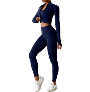 Nouveaux ensembles de yoga pour femmes, vêtements de sport pour la salle de sport, vêtements de fitness à séchage rapide, deux pièces, vêtements de yoga solides, ensembles de yoga, vêtements de yoga - Product Image 4