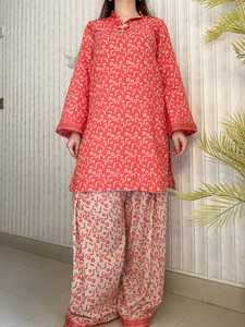 Ensemble de 2 pièces en tissu lawn à imprimé floral pour femmes, vêtements indiens et pakistanais, tenue décontractée d'été de qualité supérieure, robes pour femmes - Product Image 5