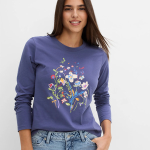Camiseta de Manga Larga Personalizada al por Mayor para Mujer, Camiseta Informal Premium de Manga Larga con Diseño Personalizado, Ropa de Marca Privada - Product Image 1