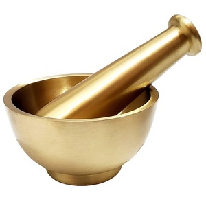 High Quality Brass Mortar And Pestle With Polish Finished For Manual <b>Coffee</b> And Spices <b>Grinder</b> Kitchenware Metal Imam Dasta - Product Image 3