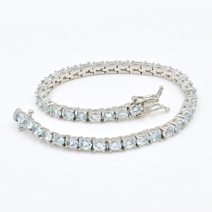 High on Demand Elegant Aquamarine Oval Shaped Natural Gemstone Tennis 4x3 Mm Fine Charm <b>Bracelet</b> Fine Jewelry <b>For</b> <b>Man</b> And Women - Product Image 1