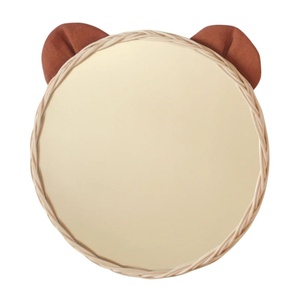 Espejo Redondo Colgante con Orejas de Oso de Tela, Muebles Infantiles, Decoración Redonda de Mimbre Tejido a Mano para Habitación Infantil, Venta al por Mayor - Product Image 2