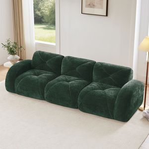 Divano Componibile Ergonomico 110 Senza Struttura in Velluto Morbido, Design Ergonomico, Spugna ad Alta Densità 32D, Antiscivolo, per Soggiorno - Product Image 1