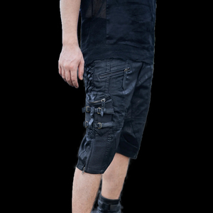 100% Cotton Men's Vintage Tactical Waxed Cargo Shorts <b>Distressed</b> Multi-Pockets Zipper Patch Straight Style Waterproof <b>Top</b> - Product Image 4