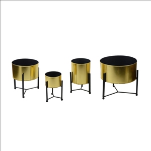 Maceta de Metal con Diseño de Flores de Colores, Ecológica, con Recubrimiento en Polvo, Marca MKI, Soporte para Plantas de Diseño Moderno - Product Image 3