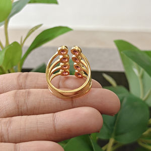 New arrival hydro quartz chalcedony onyx gemstone <b>adjustable</b> <b>ring</b> solid brass 18k gold plated bohemia style fashion jewelry <b>ring</b> - Product Image 6