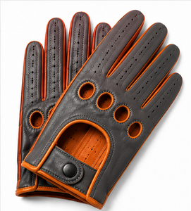 Gants de conduite en cuir véritable de haute qualité, doux, respirants, compatibles écran tactile, antidérapants, thermiques, unisexes, pour l'hiver, voiture, moto, OEM - Product Image 5