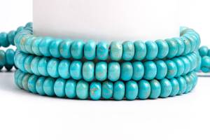 Perles rondes en pierre précieuse turquoise bleue, pour la fabrication de bijoux, bracelets, colliers, fournitures artisanales DIY - Product Image 5