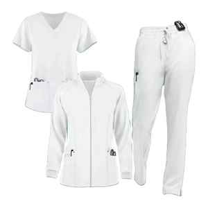 Ensemble de tenues médicales unisexes de haute qualité, style jogger, en coton satiné tricoté extensible dans les quatre sens, sans couture, pour usage hospitalier, livraison rapide - Product Image 1