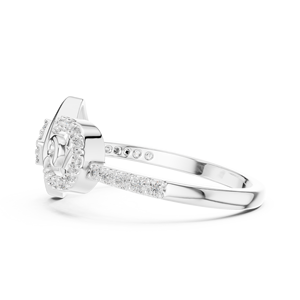 Anillo Elegante con Diamante Cultivado en Laboratorio, Corte Redondo, Chapado en Rodio, Oro Blanco de 18 Quilates, para Mujer, Ideal para Compromiso, Fiestas, Eventos, Regalos y Uso Diario - Product Image 4