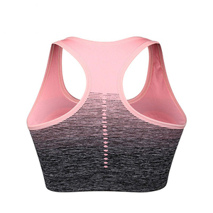 Soutien-gorge de sport pour femme à maintien élevé, color block, bretelles spaghetti sur le devant, pour le yoga, en polyester et coton anti-transpiration - Product Image 6