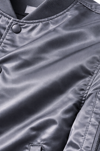 Custom Color Satin Bomber <b>Jacket</b> <b>Men</b>’s <b>Lightweight</b> Flight <b>Jacket</b> Zip Front Rib Knit Trim Urban Streetwear Outerwear - Product Image 6