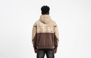 Sweat-shirt à capuche décontracté pour hommes, couleur beige et marron, style streetwear, effet vieilli, vente en gros - Product Image 5