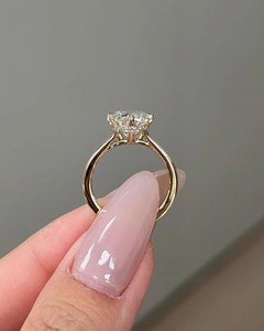 Compass Prong Set <b>Ring</b> 3 CT Elongated Cushion Lab Grown Diamond <b>Ring</b>, 14K Gold Cushion <b>Thick</b> Band <b>Ring</b>, IGI Certified - Product Image 6
