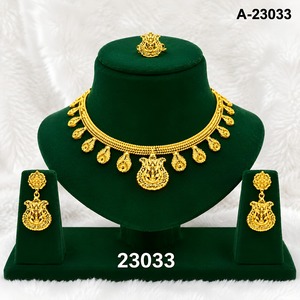 Juego de Collar y Aretes de Aleación de Zinc Chapado en Oro, Diseño Clásico con Motivos Vegetales para Mujer, Joyería de Boda AP-23005 - Product Image 4