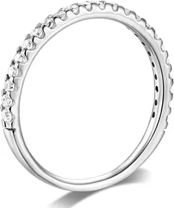 Anillo de boda Eternity de 1.5 quilates, anillo de aniversario de oro blanco de 14 quilates con diamantes simulados - Product Image 2