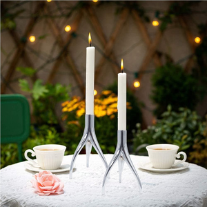 เชิงเทียนโลหะตกแต่งบ้านสำหรับงานแต่งงานคริสต์มาส เชิงเทียนทรงสูงสำหรับวางกลางโต๊ะ มีจำหน่าย - Product Image 5