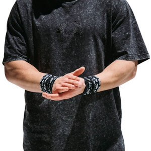 เสื้อยืดคอเล็กทรงโอเวอร์ไซส์ ไหล่ตก ผ้าฝ้าย 100% คุณภาพสูง หนัก 300gsm ซักแบบ Snow Wash และ Acid Wash สไตล์วินเทจ - Product Image 1