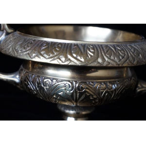 Silver Brass Art Deco Polished Urn <b>Flower</b> Vase with Handles <b>for</b> <b>Table</b> <b>Top</b> Centerpiece and Wedding Decoration - Product Image 5