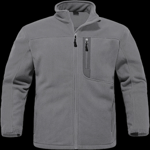 Custom Full Zip up Polar <b>Fleece</b> <b>Jacket</b> Men Winter <b>Thick</b> Warm <b>Fleece</b> Stand Collar Outwear Casual Solid Color <b>Jacket</b> - Product Image 5