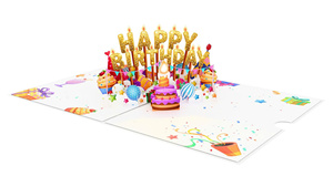 3D Pop Up 3D Cat In Box Music And Light Birthday Greeting Cards Perfect Gift for Friends with Envelope - Product Image 1