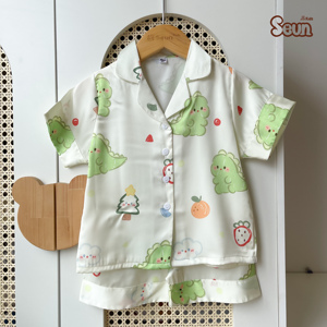 Ensemble de pyjamas pour enfants Seun style coréen, imprimé animaux, en coton doux, vêtements de nuit décontractés pour garçons et filles - Product Image 5