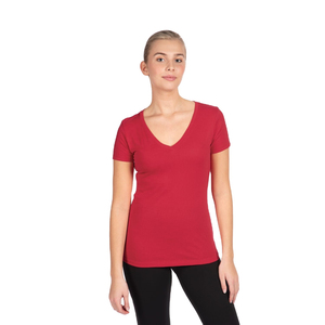 Camisetas de Lona para Mujer, Corte Regular, Colores y Tallas Personalizadas, OEM/ODM, Antiarrugas, Alta Calidad, Cuello en V, Manga Corta - Product Image 3