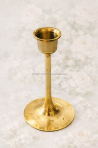 Support de bougie décoratif en laiton antique, prix usine indien, grand modèle pour table, vente en gros B2B, fournisseur en vrac - Product Image 2