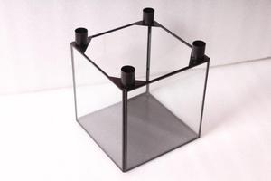 Modern <b>Square</b> Candle Stand Metal Frame <b>Glass</b> Panel Home Decoration Durable Design four in one candle holder votive - Product Image 2