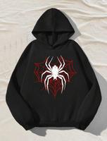 Sweat-shirt à capuche d'hiver en coton 100% noir avec logo sur le devant, pull décontracté pour homme, streetwear Halloween