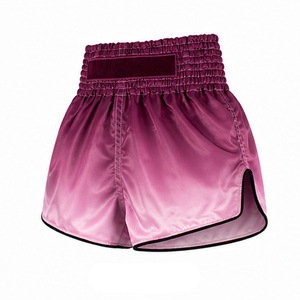 Shorts de Muay Thai personnalisés pour hommes, taille haute, en satin, couleur unie, fermeture élastique, respirant, logo avant, séchage rapide, style décontracté - Product Image 5