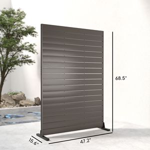 Schermo Privacy per Esterni in HDPE 47,2" L x 68,5" H, Recinzione Decorativa con Supporto Pieghevole, 6 Pannelli Marroni Tagliati al Laser in PS - Product Image 3