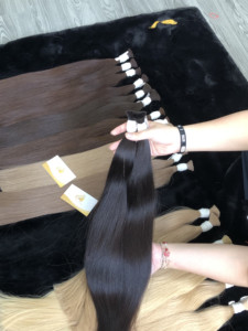 Minh Khang Cheveux Premium Meilleure Vente Couleur Super Double En Vrac Armure Droite 100% Vierge Cheveux Vietnamiens Double Extrémités Dessinées Perm - Product Image 3
