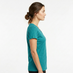 Camiseta Deportiva de Secado Rápido para Mujer, Cuello en V, Alto Rendimiento, Lisa, para Gimnasio, Entrenamiento y Actividades al Aire Libre - Product Image 3