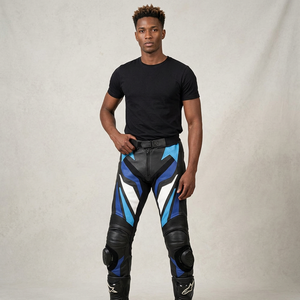 Pantalones de Motocicleta Personalizados de Cuero Genuino para Verano, Resistentes al Viento, Tallas Grandes, Unisex, Versátiles, Resistentes al Desgaste y Transpirables - Product Image 1