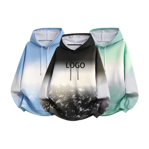 Sudadera con Capucha Extra Grande para Hombre, Diseño Degradado con Nubes, Sin Forro, Informal, con Cordón Ajustable, Nailon/Algodón - Product Image 1