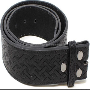 Cinturón occidental de cuero de grano suave, costura duradera, patrón de tejido en relieve y cierre a presión, venta al por mayor de fábrica - Product Image 5