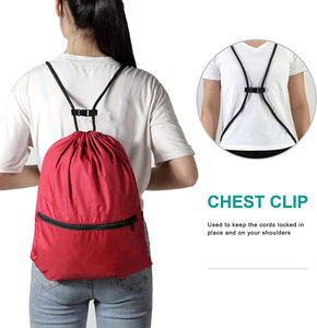 <b>Drawstring</b> <b>Backpack</b> Gym Sports Bag with Front Zipper Pocket and Inner Pocket String <b>Backpack</b> - Product Image 5